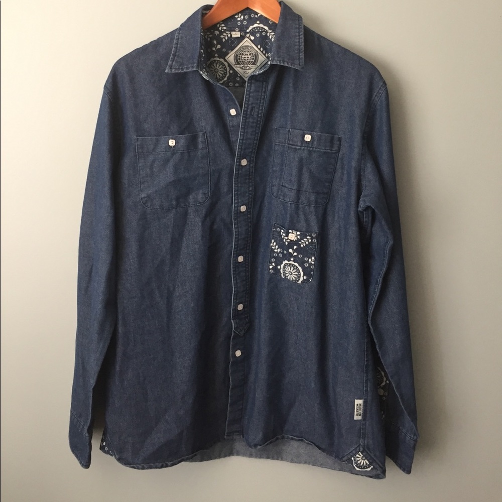 Amongst Friends Large Button down Denim shirt